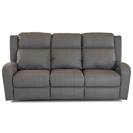 Casual Power Reclining Sofa with Power Headrests and Power Lumbar